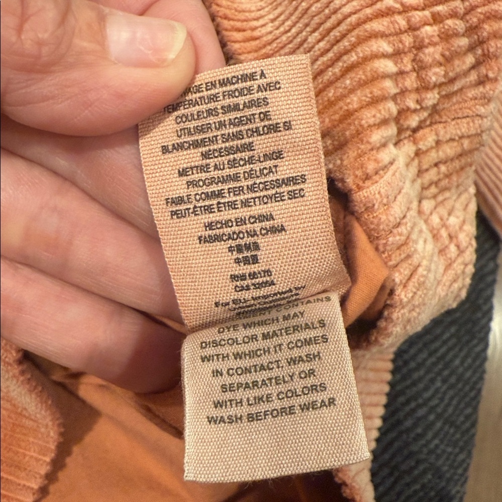 FREE PEOPLE LARGE Women's Corduroy Jacket - ORANGE (salmon) - Picture 8 of 12